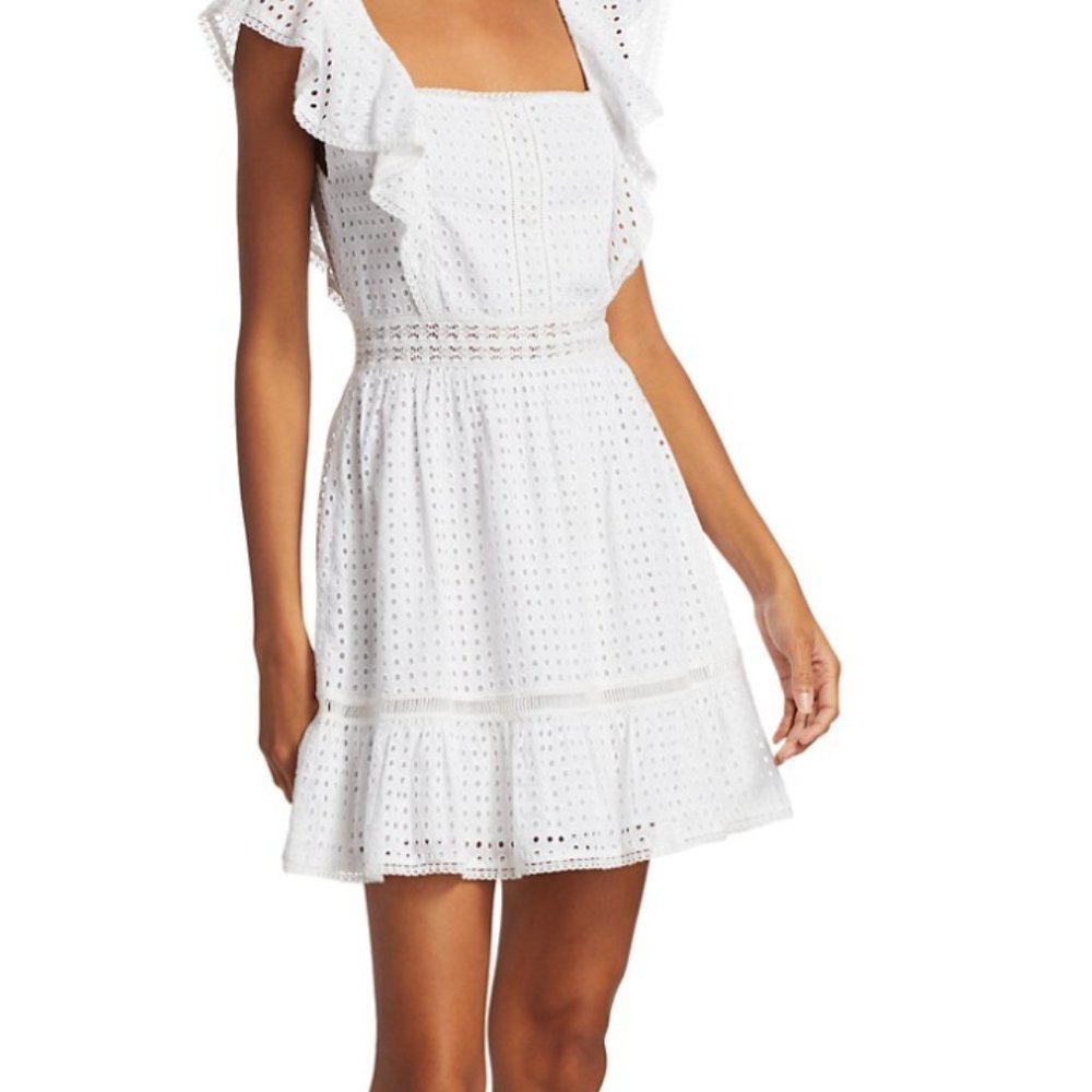 Alice + Olivia Remada Ruffle Dress- White (Brand New, Never Worn!)